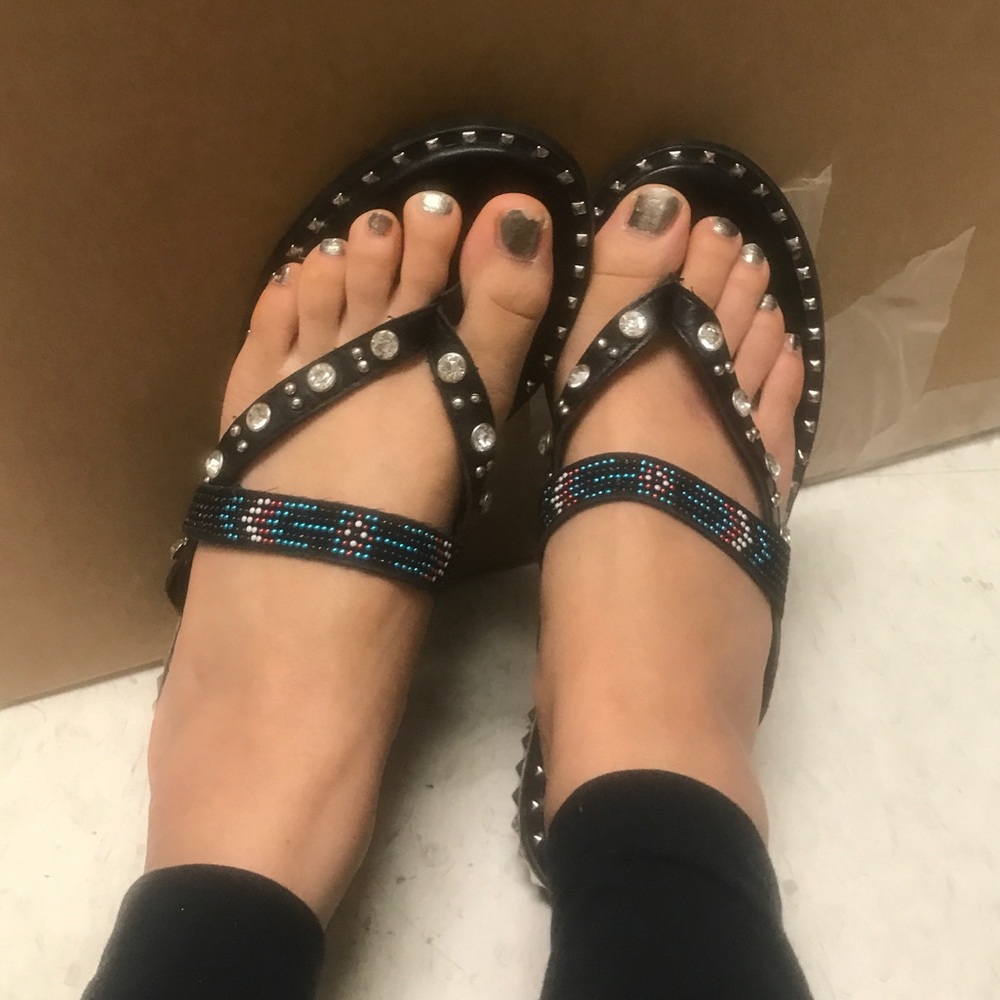 Like New Boho Designer leather Slippers SALE!
